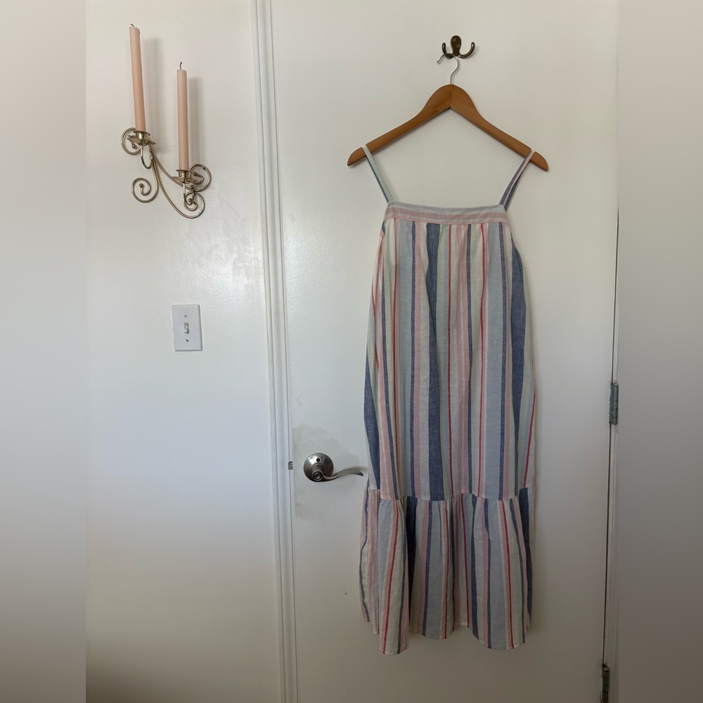Roxy Multicolor Striped Dress with Spaghetti Straps
